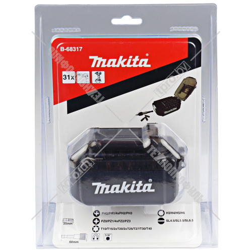 Набор бит "Аккумулятор LXT" (31 шт) с магнитным держателем MAKITA (B-68317) купить в Гродно фото 5