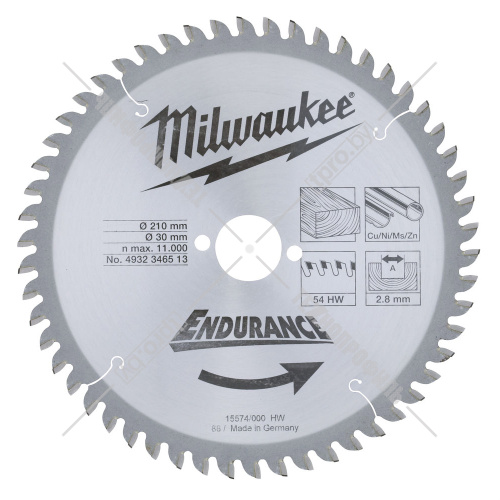 Пильный диск 210х2,8х30 мм Z54 Milwaukee (4932346513) купить в Гродно фото 2