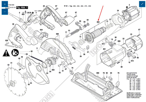 Якорь в сборе к циркулярной пиле GKS 190 Professional BOSCH (1619P06345) купить в Гродно фото 6