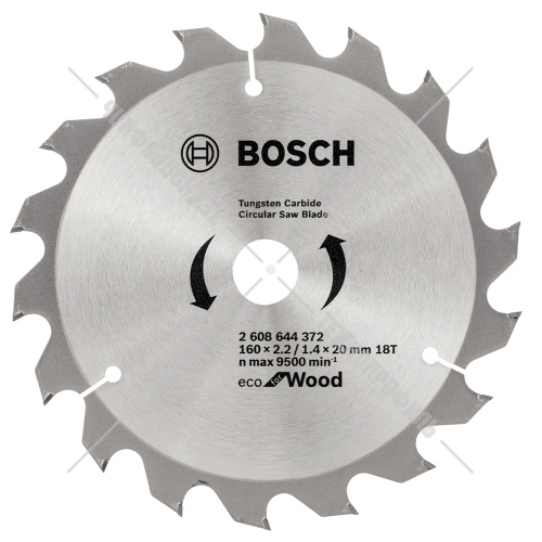 Пильный диск 160х2,2х20/16 мм Z18 ECO for Wood BOSCH (2608644372) купить в Гродно фото 2