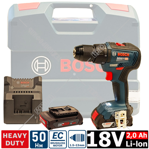 Дрель-шуруповерт аккумуляторная GSR 18V-50 Professional BOSCH (06019H5000) купить в Гродно