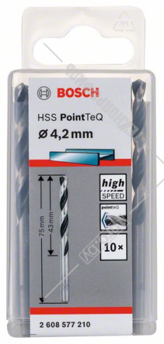 Сверло по металлу 4,2х75 мм HSS PointTeQ BOSCH (2608577210) купить в Гродно