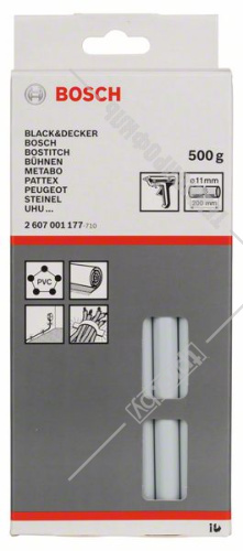Клеевые стержни 11х200 мм для пластика/электроники/ПВХ (500 гр) BOSCH (2607001177)
