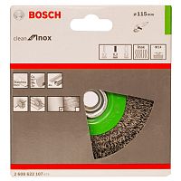 Щетка дисковая Clean for INOX (115 мм / М14 / 0,3 мм) по нержавейке BOSCH (2608622107) купить в Гродно