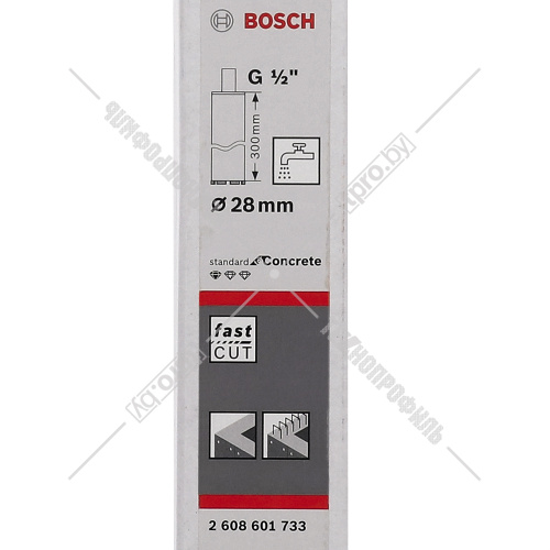 Алмазная коронка D28 мм G 1/2" Standard for Concrete BOSCH (2608601733) купить в Гродно фото 5