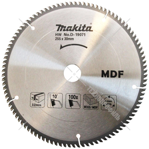 Пильный диск для резки MDF 255x3,2х30 мм Z100 MAKITA (D-19071) купить в Гродно фото 2