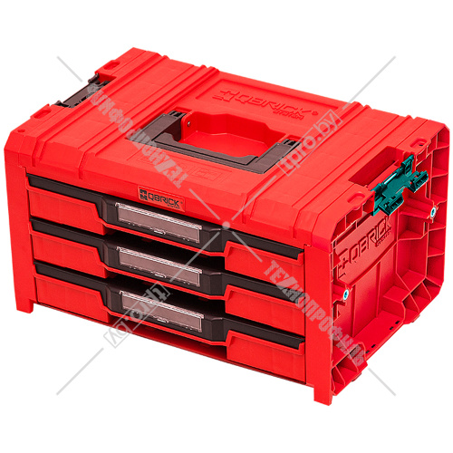 Ящик для инструмнта с 3-мя выдвижными ящиками Qbrick System PRO Drawer 3 Toolbox Expert RED Ultra HD (SKRQPROD3E2CCZEPG001) купить в Гродно фото 2