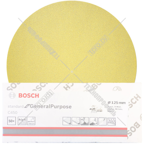 Шлифлист Standard for General Purpose 125 мм Р120 BOSCH (2608621752) купить в Гродно