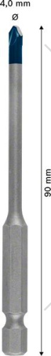 Сверло по керамограниту 4х90 мм Expert HEX-9 HardCeramic BOSCH (2608579504) купить в Гродно фото 2