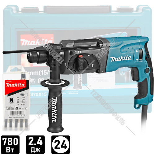 Перфоратор HR2470X15 (HR 2470 X15) + набор буров (5 шт) MAKITA купить в Гродно