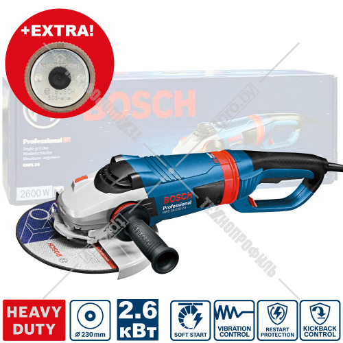 Угловая шлифмашина GWS 26-230 LVI Professional BOSCH (0601895F04) купить в Гродно