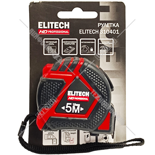 Рулетка (5 м / 19 мм) ELITECH HD (310401) купить в Гродно