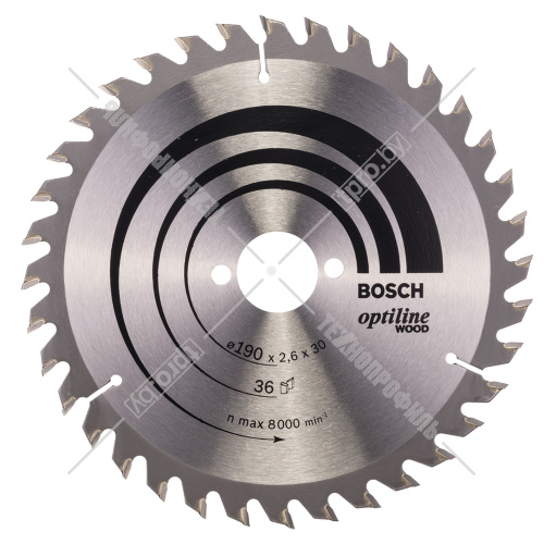 Пильный диск 190х2,6х30 мм Z36 Optiline Wood BOSCH (2608640616) купить в Гродно фото 2