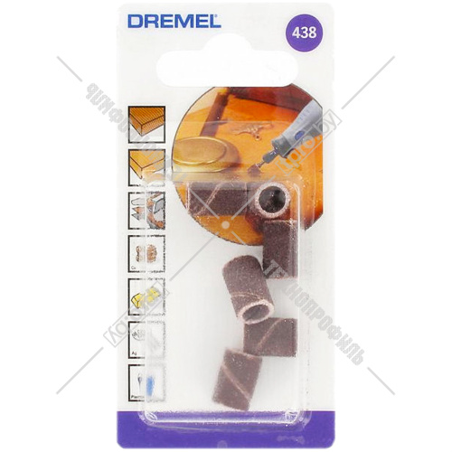 (438) Шлифовальная гильза,6,4 мм / K120 GRIT (6 шт) Dremel (2615043832) купить в Гродно