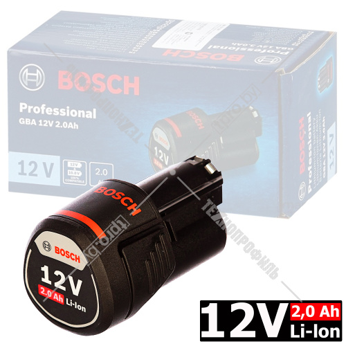 Аккумулятор GBA 12 V 2.0 Ah (1 шт) Professional BOSCH (1600Z0002X) купить в Гродно