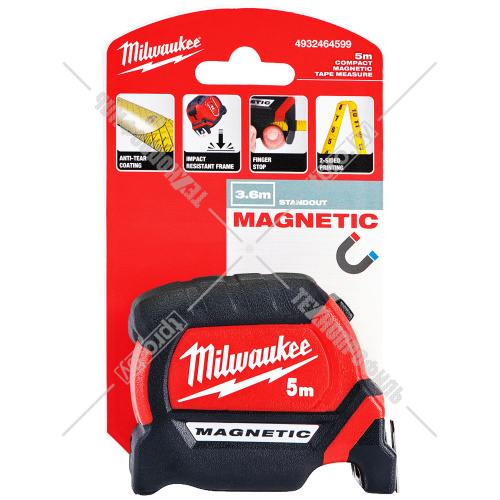 Рулетка магнитная Magnetic Premium 5 м / 27 мм Milwaukee (4932464599) купить в Гродно