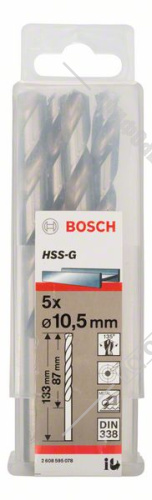 Сверло по металлу HSS-G 10,5x87x133 мм (5 шт) BOSCH (2608595078) купить в Гродно