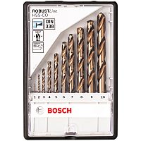 Набор сверл по металлу Robust Line HSS-Co 1-10 мм (10 шт) BOSCH (2607019925) купить в Гродно