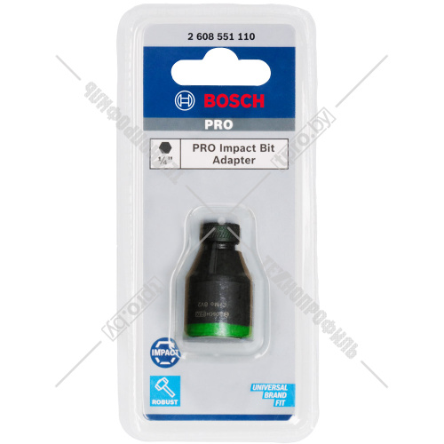 Адаптер ударный с 1/2" квадрат на 1/4" HEX BOSCH (2608551110) купить в Гродно