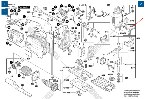 Роликовый рычаг к лобзику GST 135 BCE BOSCH (2601321907) купить в Гродно фото 5