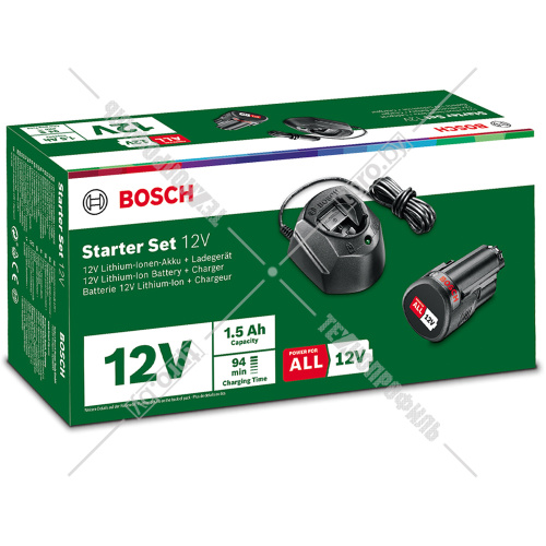 Аккумулятор PBA 12V 1.5 Ah (1 шт) + зарядное GAL 1210 CV (Starter Set) BOSCH (1600A01L3D) купить в Гродно фото 4