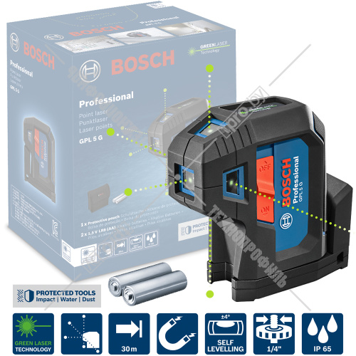 Лазерный точечный нивелир GPL 5 G Professional BOSCH (0601066P00) купить в Гродно