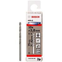 Сверло по металлу HSS-G 3,8x43x75 мм (10 шт) BOSCH (2608585484) купить в Гродно