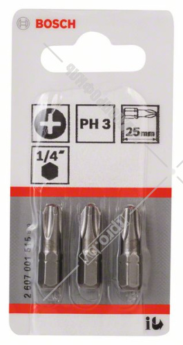 Бита крестообразная PH3 25 мм Extra Hart (3 шт) BOSCH (2607001515) купить в Гродно