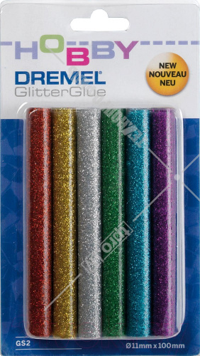 (GS2) Клеевые стержни цветные 11 мм (12 шт) Dremel (26150GS2JA)