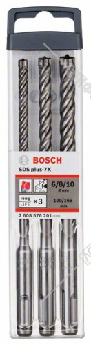 Набор буров по бетону SDS-Plus-7X 6/8/10 мм (3 шт) BOSCH (2608576201) купить в Гродно