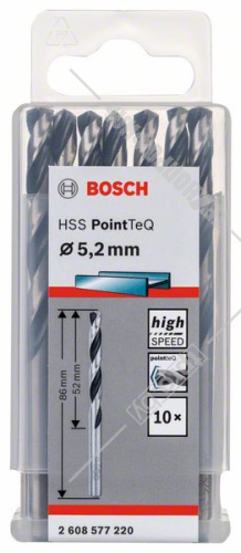 Сверло по металлу 5,2х86 мм HSS PointTeQ (10 шт) BOSCH (2608577220) купить в Гродно
