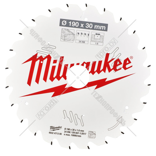 Пильный диск 190х1,6х30 мм Z24 Milwaukee (4932471300) купить в Гродно фото 2