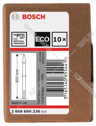 Зубило пикообразное ECO SDS-max 600 мм BOSCH (2608690236) купить в Гродно фото 2