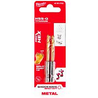 Сверло по металлу 4,0х71,5 мм (2 шт) Shokwave Red Hex HSS-G Tin Milwaukee (48894708) купить в Гродно