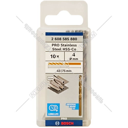 Сверло по металлу HSS-Co 4x43x75 мм (10 шт) BOSCH (2608585880) купить в Гродно фото 3