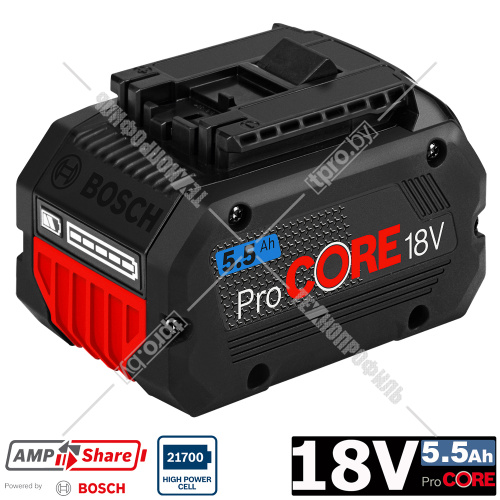 Аккумулятор ProCORE 18 V 5,5 Ah (1 шт) Professional BOSCH (1600A02149) купить в Гродно
