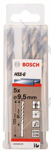 Сверло по металлу HSS-G 9,5x81x125 мм (5 шт) BOSCH (2608595076) купить в Гродно