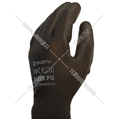 Защитные перчатки "Black PU" (размер 10/XL / 1 пара) WURTH (0899402410) купить в Гродно фото 3
