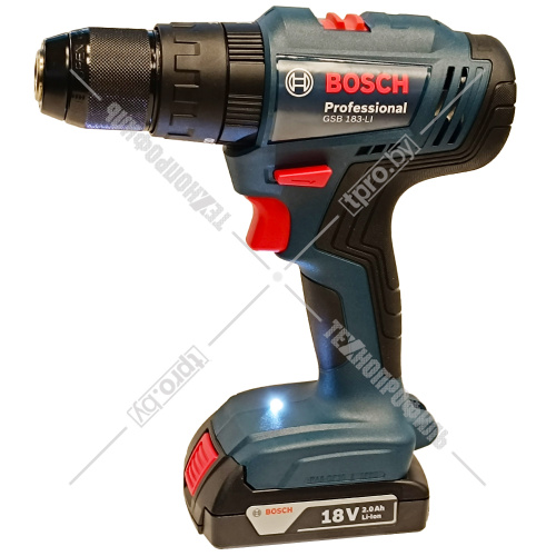 Дрель-шуруповерт ударная аккумуляторная GSB 183-LI Professional BOSCH (06019K9100) купить в Гродно фото 5