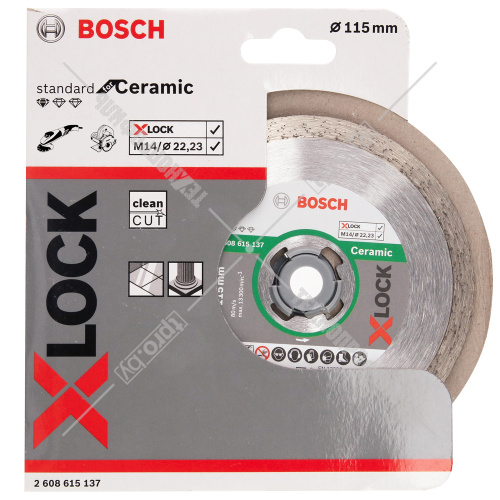 Алмазный круг X-LOCK Standard for Ceramic 115x1.6x22.23 мм BOSCH (2608615137) купить в Гродно