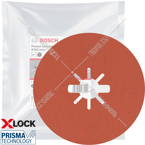 Керамический фибровый шлифкруг 115 мм P60 X-Lock Prisma R782 Inox BOSCH (2608621821) купить в Гродно