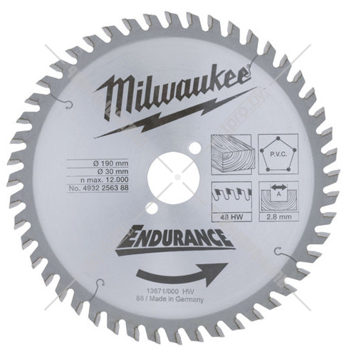 Пильный диск WCSB 190x2,8х30 мм Z48 Milwaukee (4932256388) купить в Гродно фото 2