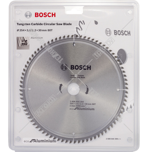 Пильный диск 254х3,0х30 мм Z80 ECO for Aluminium BOSCH (2608644394) купить в Гродно