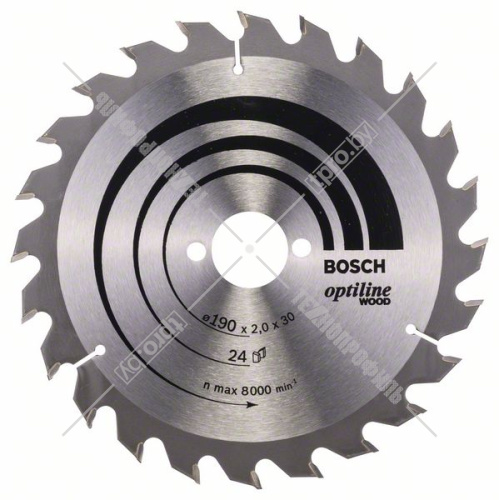Пильный диск 190х2,0х30 мм Z24 Optiline Wood BOSCH (2608641185) купить в Гродно фото 2