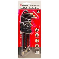 Набор шестигранных ключей "Non-Slip Pro Hex Key Driver" 1,5 - 10 мм (9 шт) WURTH (571573157) купить в Гродно