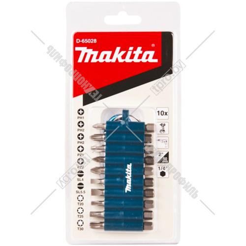 Набор бит (10 шт) с карабином MAKITA (D-65028) купить в Гродно