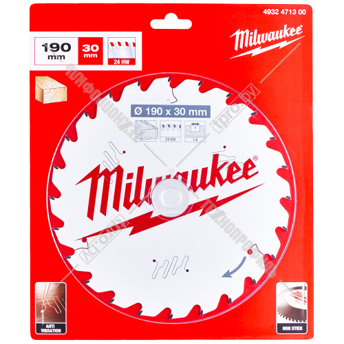 Пильный диск 190х1,6х30 мм Z24 Milwaukee (4932471300) купить в Гродно