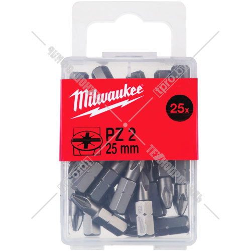 Бита крестообразная Extra Hart PZ2 25 мм (25 шт) Milwaukee (4932399590) купить в Гродно фото 3