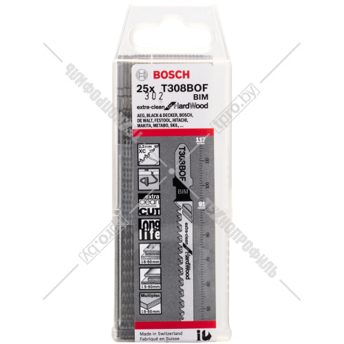 Пилка для лобзика T 308 BOF Extraclean for Hard Wood (1 шт) BOSCH (2608636641-A1) купить в Гродно фото 2