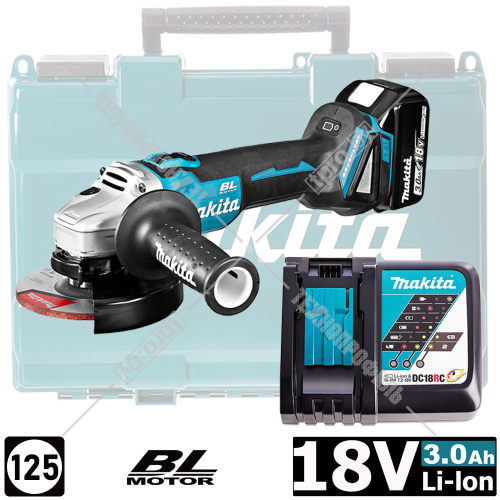 Угловая шлифмашина аккумуляторная DGA504RF (DGA 504 RF) MAKITA купить в Гродно